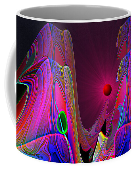 918 Coffee Mug featuring the painting 918 Evening Glow 2017 V by Irmgard Schoendorf Welch