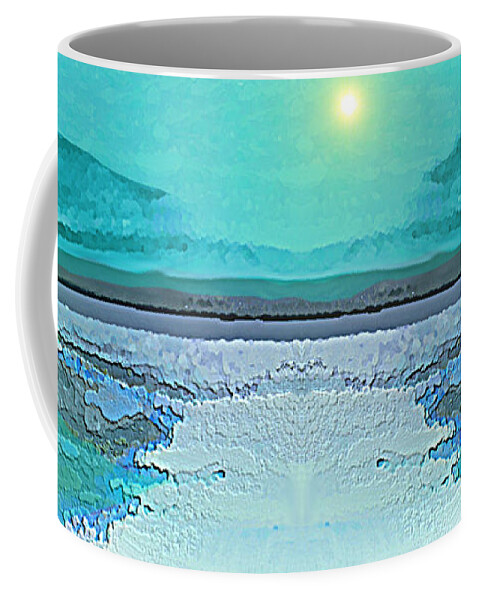 938 Abstract Seascape 2017 Coffee Mug featuring the painting  938  Abstract Seascape 2017 #938 by Irmgard Schoendorf Welch