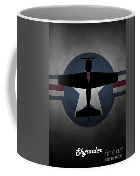 A1 Skyraider Coffee Mug featuring the digital art A-1 Skyraider US Navy by Airpower Art