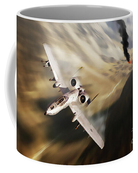 A10 Coffee Mug featuring the digital art A-10 Canyon Run by Airpower Art