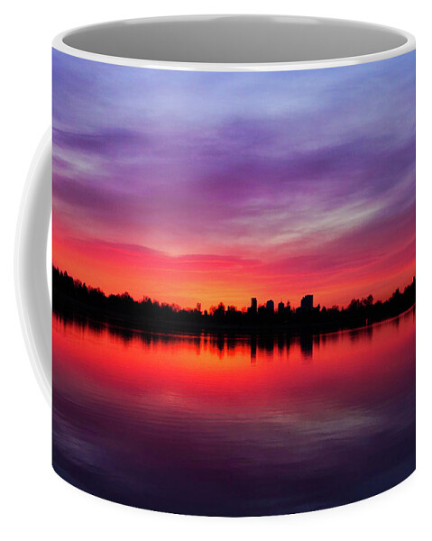 Denver Coffee Mug featuring the photograph Sunrise at Sloan's Lake by Kevin Schwalbe