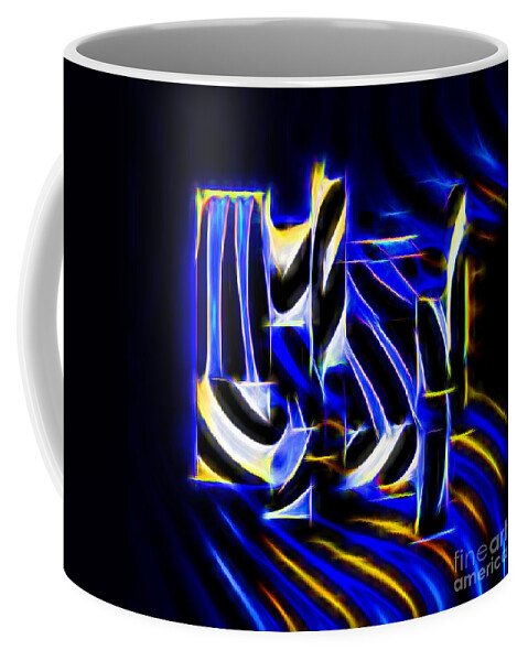 Geometric Coffee Mug featuring the digital art A Blue Blaze by Diana Mary Sharpton
