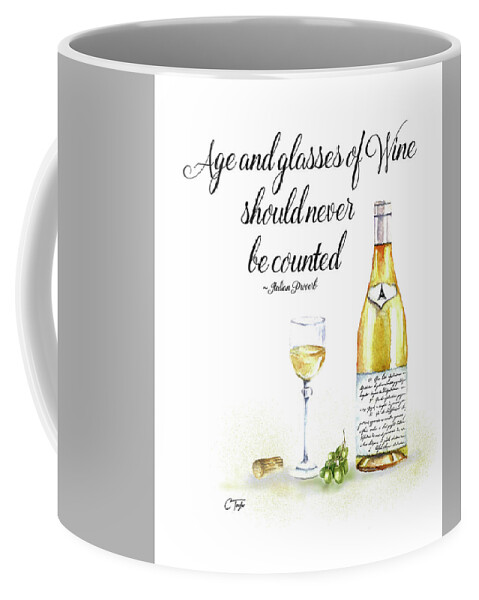 Wine Paintings Coffee Mug featuring the digital art A Bottle of White Wine by Colleen Taylor