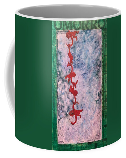 Barrel Of Monkeys Coffee Mug featuring the mixed media A Bunch of Drunks by Leah Tomaino