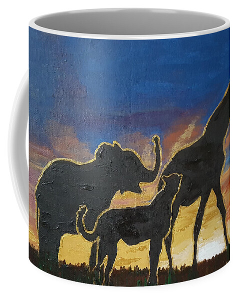 Bible Coffee Mug featuring the painting A Child Will Lead Them - 1 by Rachel Natalie Rawlins