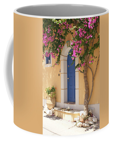 Color Coffee Mug featuring the photograph A Colorful Welcome in Kefalonia. by David Birchall
