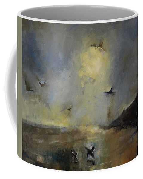 Oil Painting Coffee Mug featuring the painting A dance of Sand and Sky by Suzy Norris