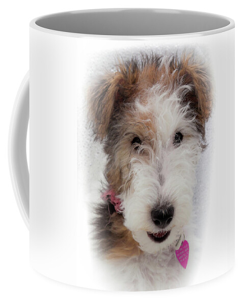 Wire Fox Terrier Coffee Mug featuring the photograph A Dog Named Butterfly by Karen Wiles