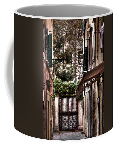 Europe Coffee Mug featuring the photograph A Doorway in Venice with Oil effect by Tom Prendergast