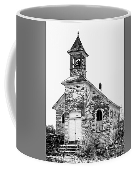 Church Building Photo Coffee Mug featuring the photograph A Dreary And Slippery Road Kind Of Day by PainterArtist FIN