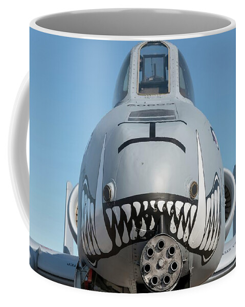 Aircraft Coffee Mug featuring the photograph A face only ground troops can love - 2017 Christopher Buff, www.Aviationbuff.com by Chris Buff