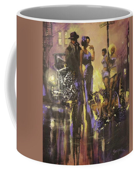 Gangsters Coffee Mug featuring the painting A Gangsters Life by Tom Shropshire