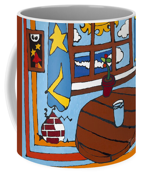 Glass Coffee Mug featuring the painting A Glass of Water by Rojax Art