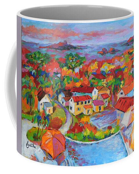 Landscape Coffee Mug featuring the painting A Glimpse of Paradis by Jyotika Shroff