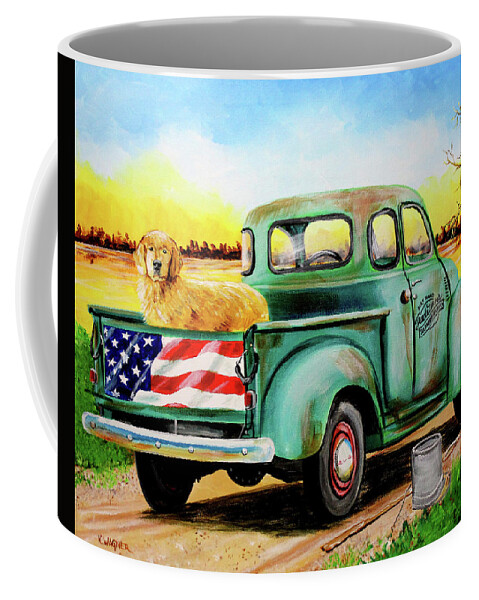 Fishing Coffee Mug featuring the painting A Great Evening Ahead by Karl Wagner