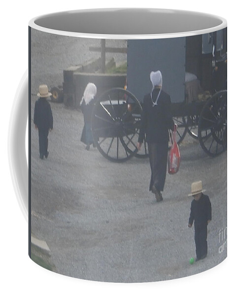 Amish Coffee Mug featuring the photograph A Handful for Mom by Christine Clark
