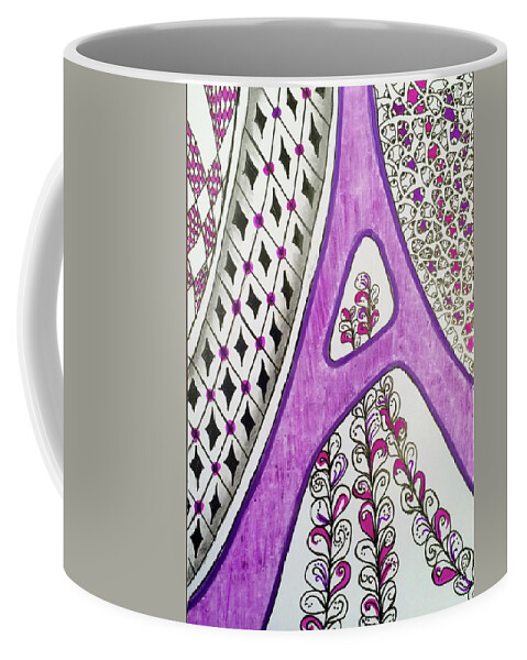 Lettering Coffee Mug featuring the drawing A is for Amy by Suzanne Udell Levinger