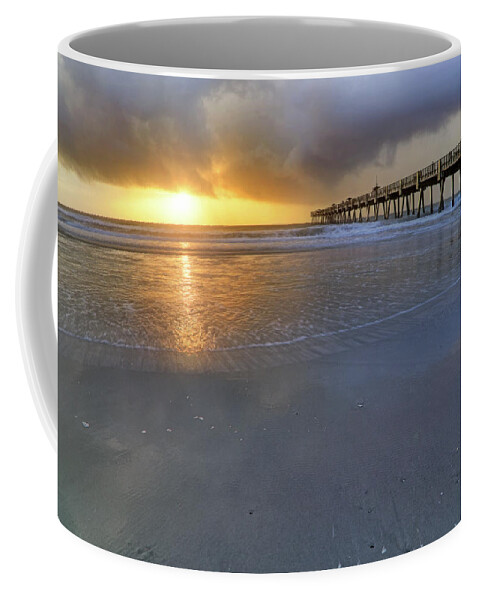 Florida Coffee Mug featuring the photograph A Jacksonville Beach Sunrise - Florida - Ocean - Pier by Jason Politte