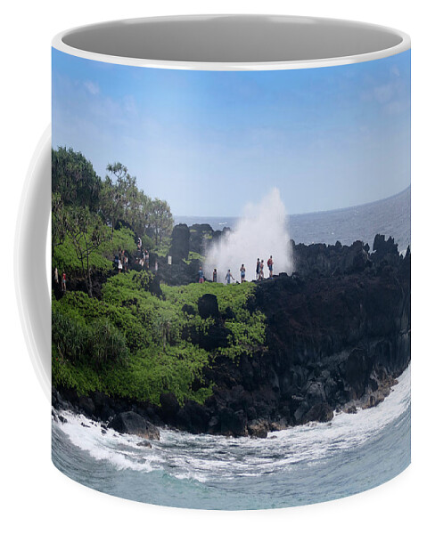 A Large Blowhole at Waianapanapa State Park, Maui, Hawaii Coffee Mug by  Derrick Neill - Fine Art America