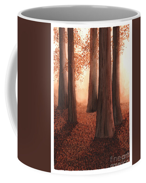 Art Coffee Mug featuring the painting A Light in the Woods by Hilda Wagner
