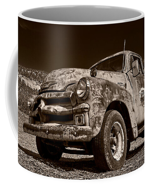 Truck Coffee Mug featuring the photograph A Little Wear - Sepia by Christopher Holmes