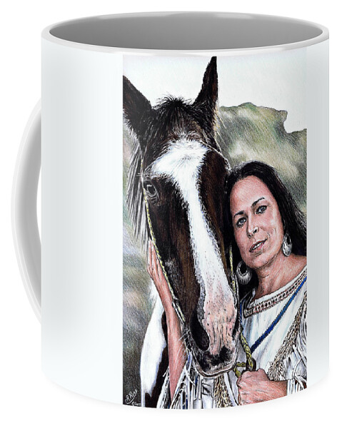 A Maidens Love Coffee Mug featuring the drawing A Maidens Love by Andrew Read