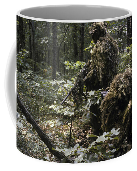 Us Marine Corps Coffee Mug featuring the photograph A Marine Sniper Team Wearing Camouflage by Stocktrek Images