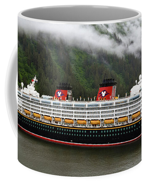 A Mickey Mouse Cruise Ship Coffee Mug featuring the painting A Mickey Mouse Cruise Ship by Barbara Snyder