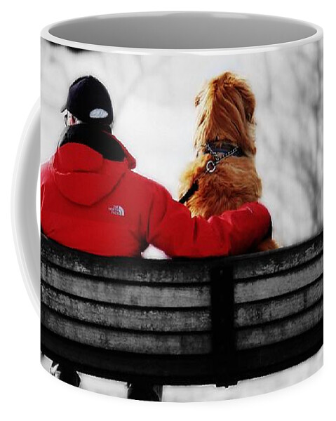 Dog Coffee Mug featuring the photograph A Moment With Friend by Zinvolle Art