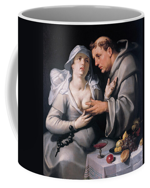 Cornelis Van Haarlem Coffee Mug featuring the painting A monk and a nun by Cornelis van Haarlem