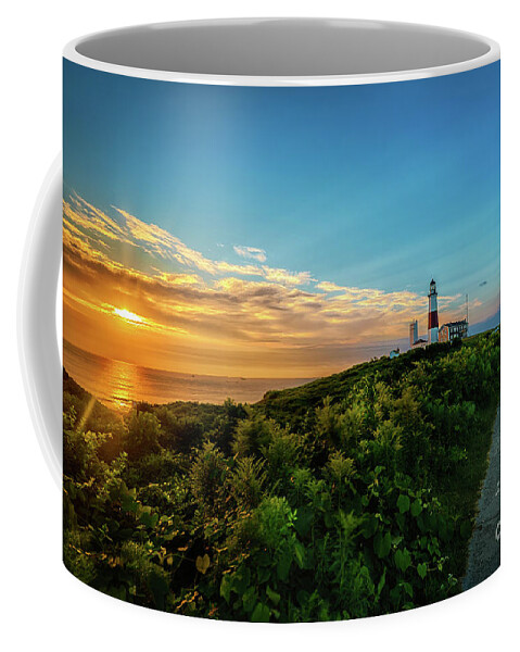 Long Island Fine Art Photography Coffee Mug featuring the photograph A Montauk Lighthouse Sunrise by Alissa Beth Photography