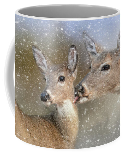 Jai Johnson Coffee Mug featuring the photograph A Mother's Love Deer Art by Jai Johnson