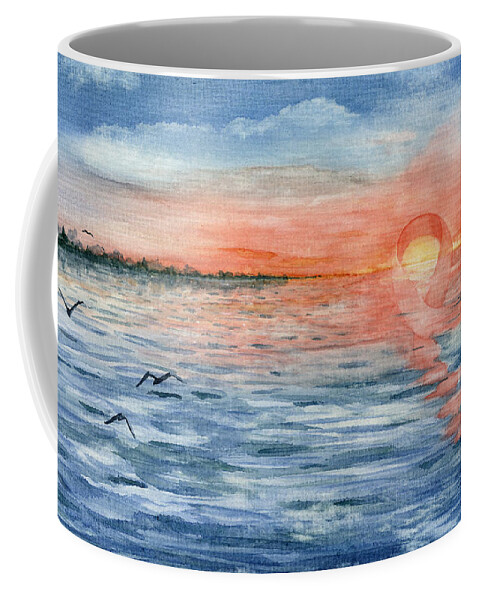 Cancer Coffee Mug featuring the painting A New Beginning III by Mary Tuomi