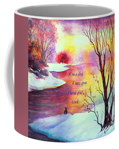 Trees Coffee Mug featuring the painting A New Day and A New year by Hazel Holland