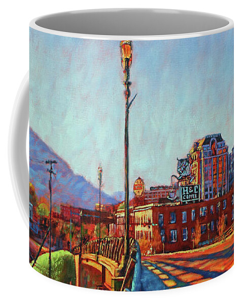 Roanoke Virginia Coffee Mug featuring the painting A New Day by Bonnie Mason