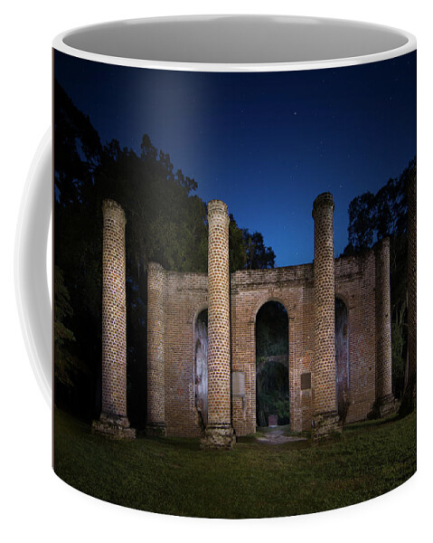 Old Sheldon Church Coffee Mug featuring the photograph A Night at Old Sheldon Church by Mark Andrew Thomas