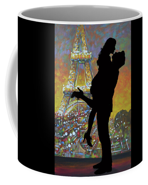 Paris Coffee Mug featuring the painting A Night in Paris by Amy Giacomelli