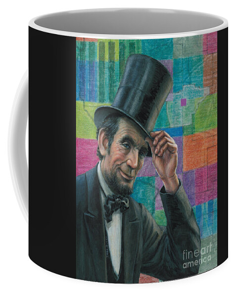 Abraham Coffee Mug featuring the painting A Nod to Springfield by Jane Bucci