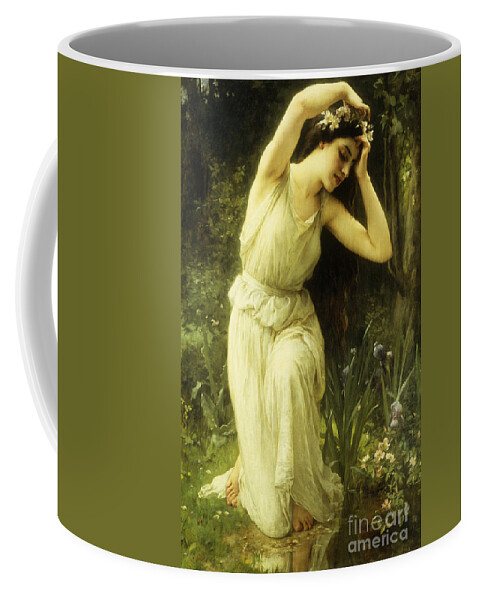 A Nymph In The Forest Coffee Mug featuring the painting A Nymph in the Forest by Charles Amable Lenoir