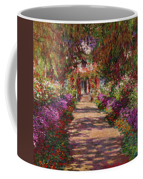 #faatoppicks Coffee Mug featuring the painting A Pathway in Monets Garden Giverny by Claude Monet