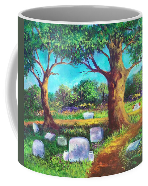 Cemetery Coffee Mug featuring the painting A Remembrance by Rand Burns