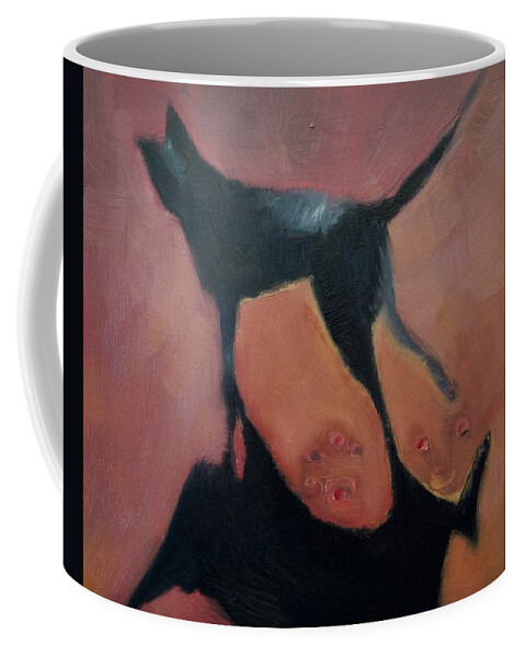 Dog Coffee Mug featuring the painting A shining new day by Suzy Norris