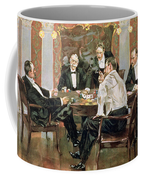 Seats Coffee Mug featuring the painting A Showdown by Albert Beck Wenzell