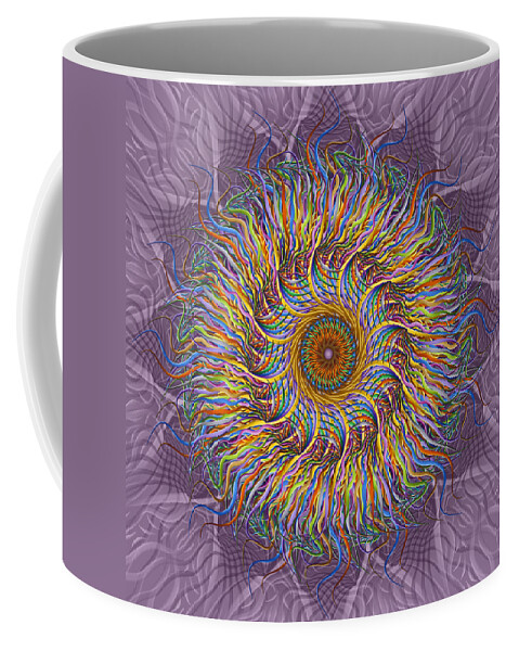 Pinwheel Mandalas Coffee Mug featuring the digital art A Simple Twist by Becky Titus