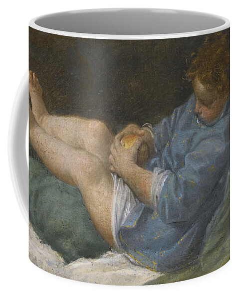 Donato Creti Coffee Mug featuring the painting A sleeping boy holding an apple by Donato Creti