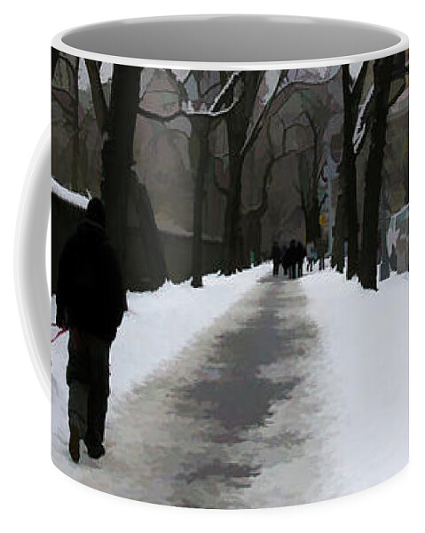 Winter Coffee Mug featuring the digital art A Slow Winter Day by Xine Segalas