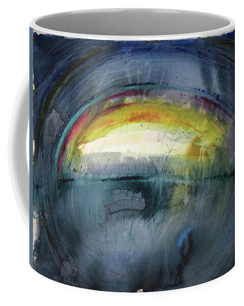 Abstract Coffee Mug featuring the painting A sort of egg shape thingy by Petra Rau