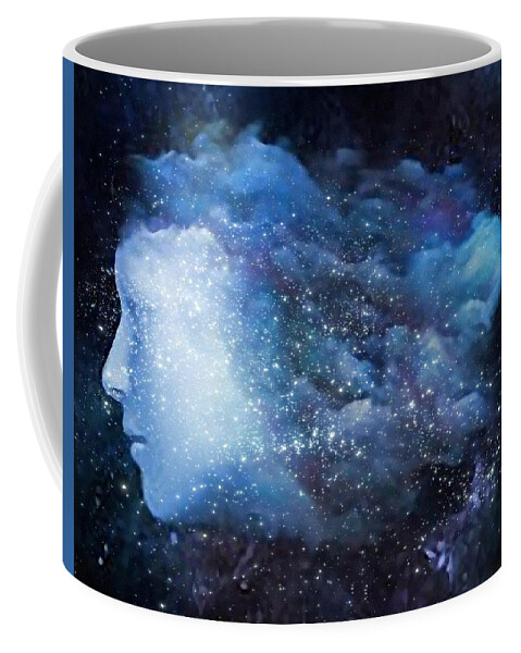 Woman Coffee Mug featuring the digital art A soul in the sky by Gun Legler