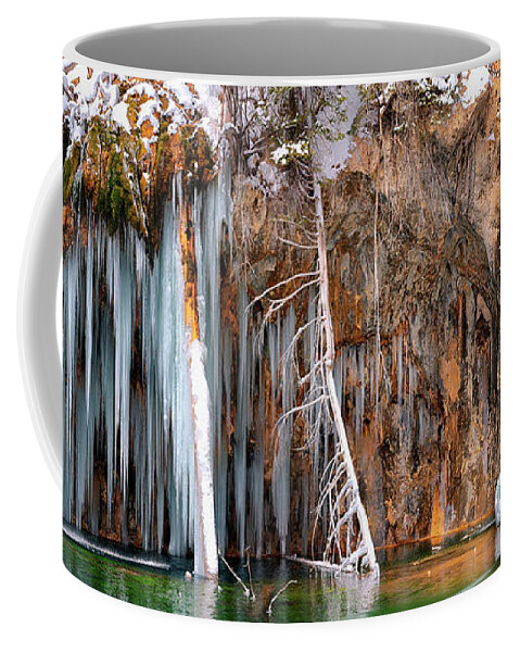 Hanging Coffee Mug featuring the digital art A spring that knows no summer. - Hanging Lake Print by OLena Art