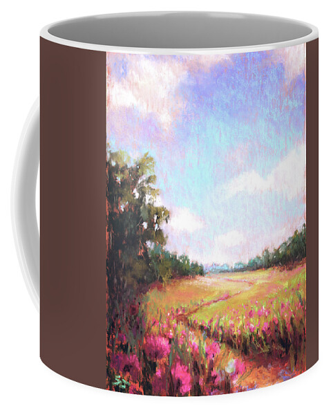 Landscape Coffee Mug featuring the painting A Spring to Remember by Susan Jenkins